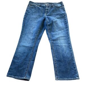 Lands’ End Womens Mid Rise Crop Jeans Medium Wash Size 12